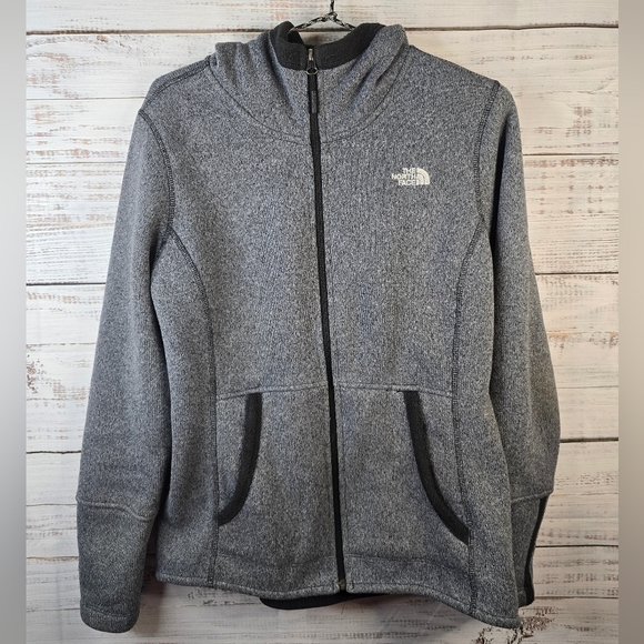 The North Face Heather Gray Zip-Up Jacket Womens Size Medium Fleece - Picture 1 of 5